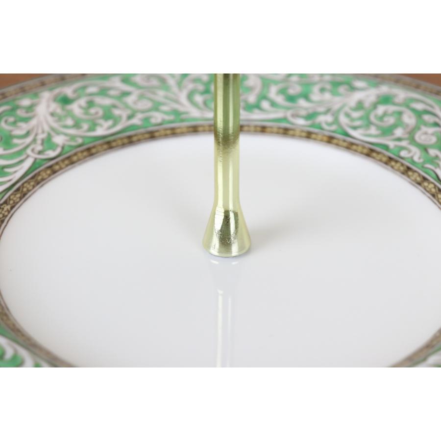 ウェッジウッド　プレイズ　2段ケーキスタンド　緑　イギリス　ヴィンテージ WEDGWOOD ウェッジウッド プレイズ 2段ケーキスタンド