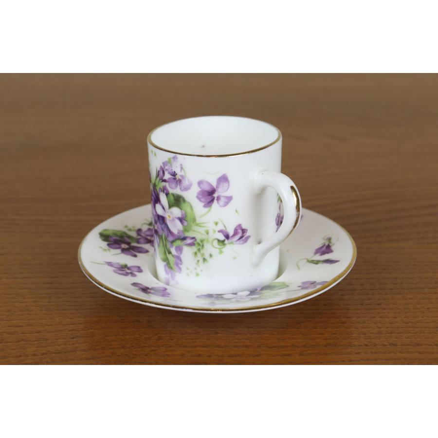 ハマースレイ　ヴィクトリアンバイオレット　デミタス　カップ　デュオ　スミレ　VICTORIAN　VIOLETS　アンティーク　食器　イギリス　Hammersley　て55-(2)｜epocavintagedishes｜02