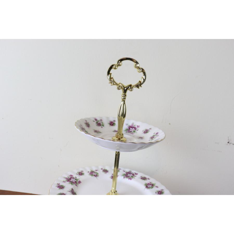 ロイヤルアルバート　スウィートバイオレット　３段　アフタヌーンティースタンド Royal Albert ロイヤルアルバート スウィートバイオレット 3段