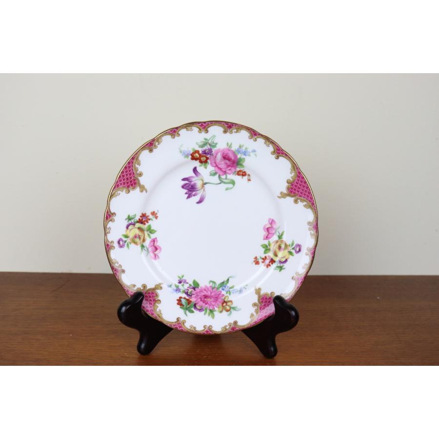 Aynsley エインズレイ ケーキ皿 16cmプレート 花柄 ピンク
