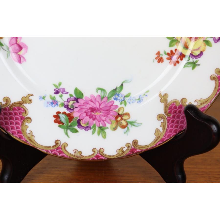 Aynsley エインズレイ ケーキ皿 16cmプレート 花柄 ピンク