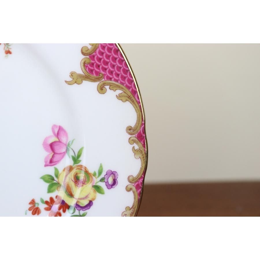 Aynsley エインズレイ ケーキ皿 16cmプレート 花柄 ピンク