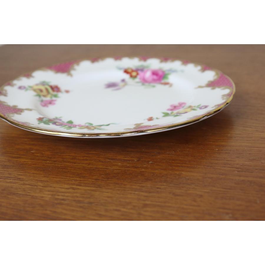 Aynsley エインズレイ ケーキ皿 16cmプレート 花柄 ピンク