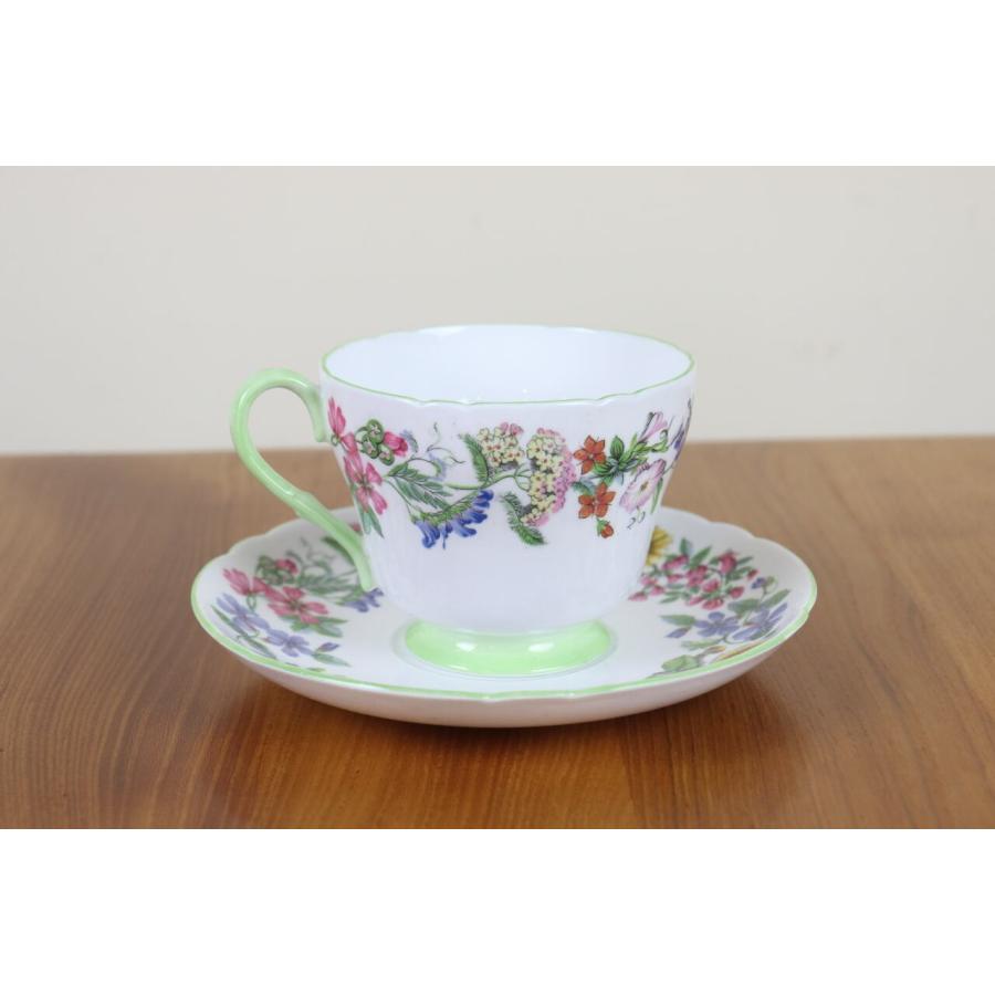 シェリー Shelley マーガレット カップ＆ソーサー 美品 Shelley シェリー Shelley HEDGEROW デュオ 花柄 カップ＆ソーサー