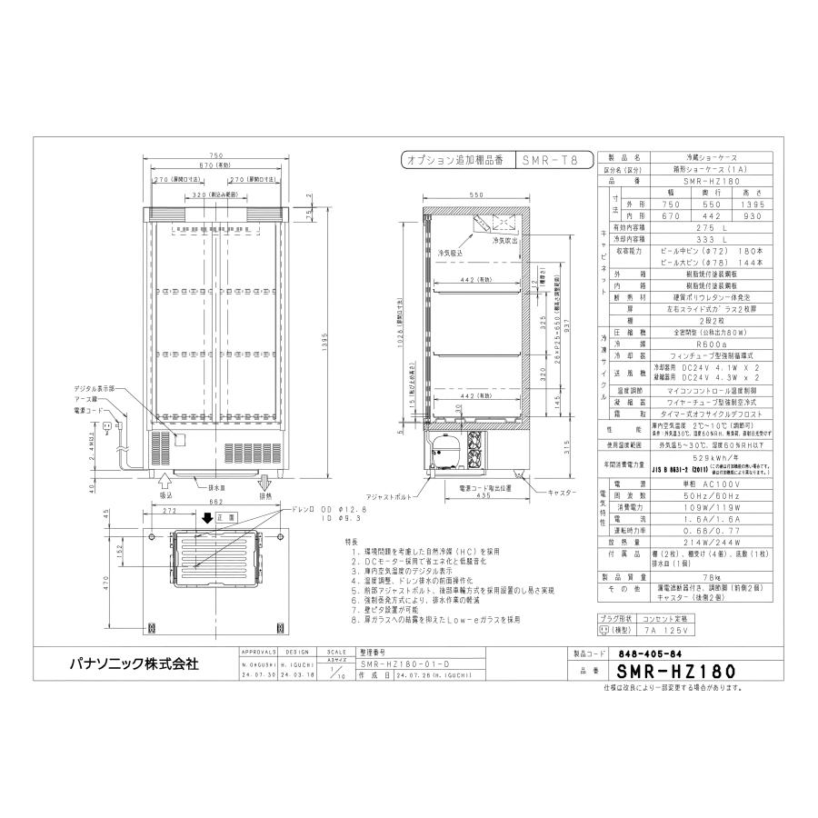 Panasonic（パナソニック） パナソニック冷蔵小型ショーケース 型式