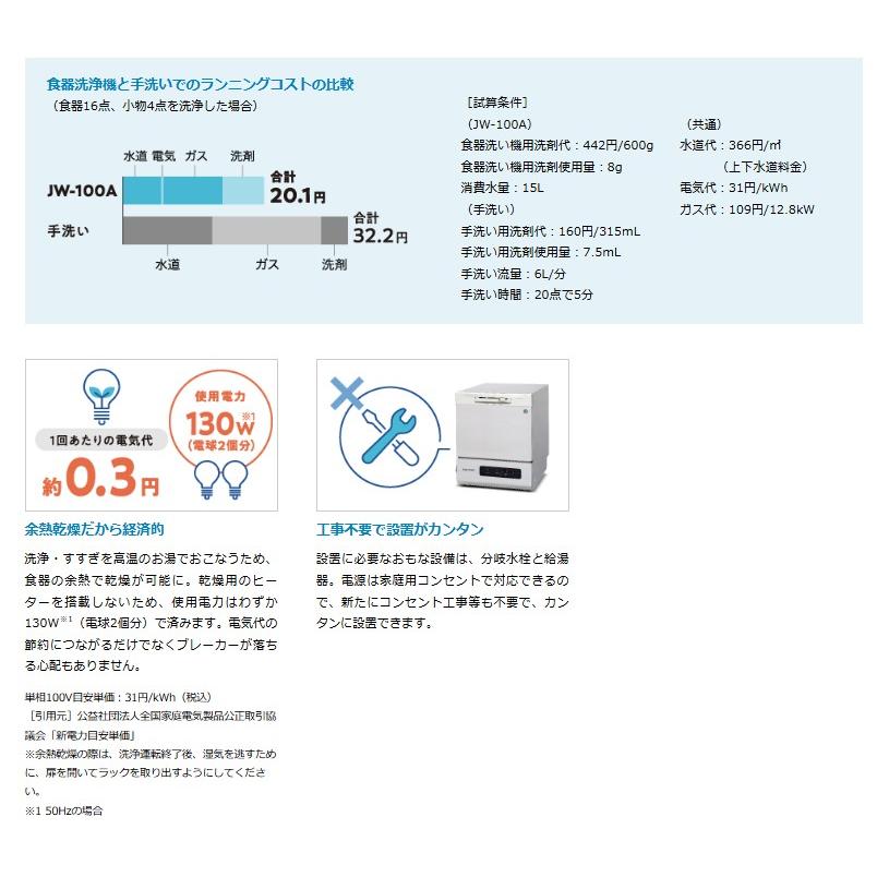 ホシザキ（HOSHIZAKI） ホシザキ・星崎 卓上型食器洗浄機 型式：JW