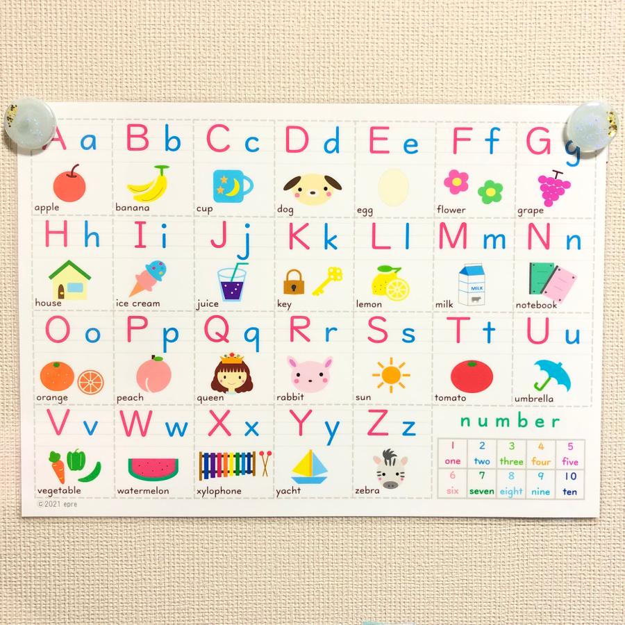 A4サイズ　アルファベットポスター　ＡＢＣポスター　アルファベット表　学習　幼児教育　防水　英語 |  | 02