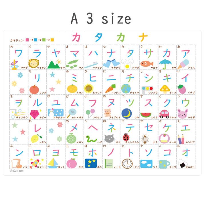 A3 カタカナポスター 書き順色分け ひらがな表 お風呂ポスター 学習ポスター 防水 32 Epre 通販 Yahoo ショッピング