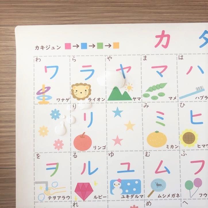 【A3】カタカナポスター　書き順色分け　ひらがな表　お風呂ポスター　学習ポスター　防水 |  | 01
