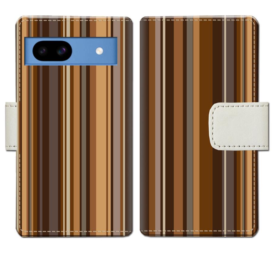 softbank Google Pixel 8a 手帳型ケース チョコレートストライプデザイン | 