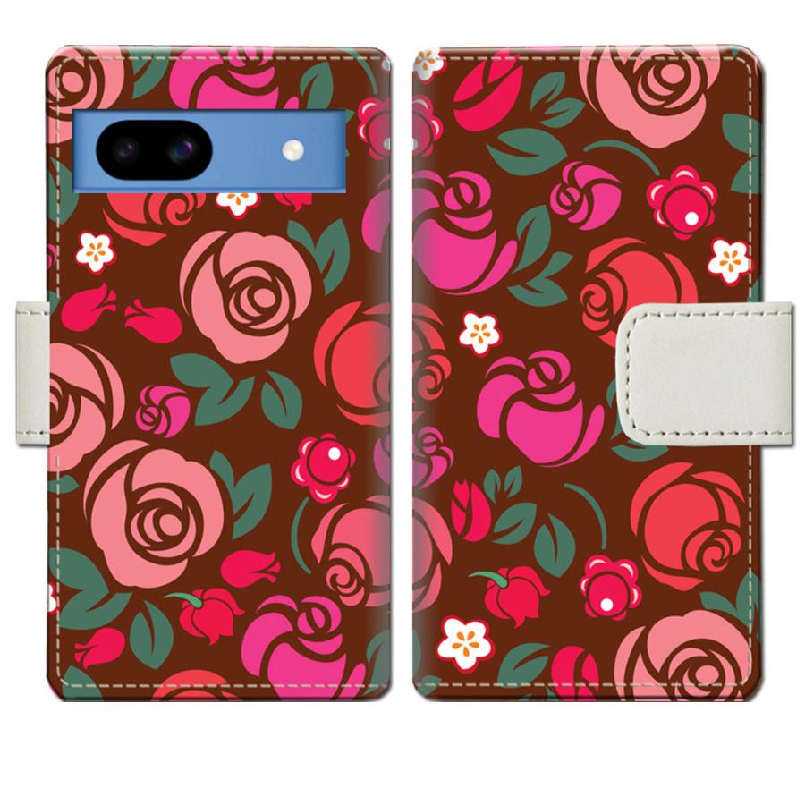 softbank Google Pixel 8a 手帳型ケース 薔薇デザイン | 