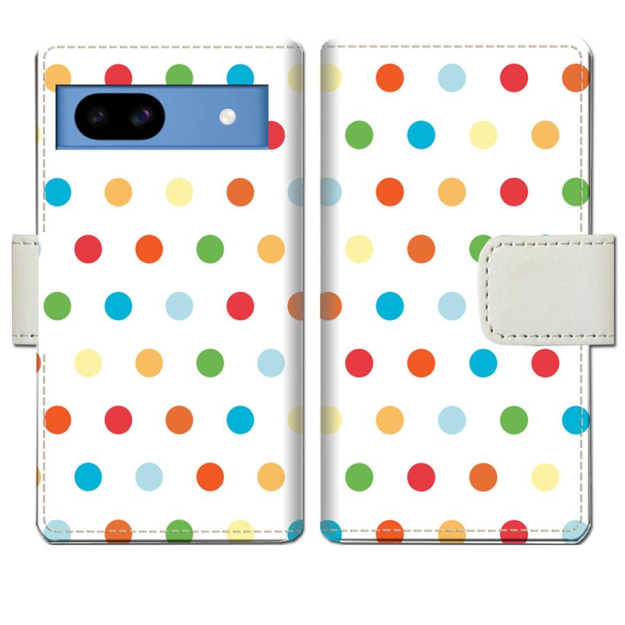 softbank Google Pixel 8a 手帳型ケース カラフルドットデザイン | 
