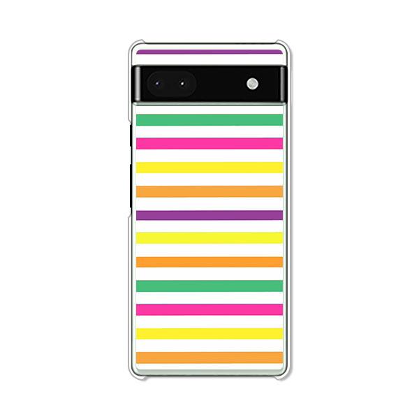 Google Pixel 6a カラフルボーダー デザインTPUソフトケース | 
