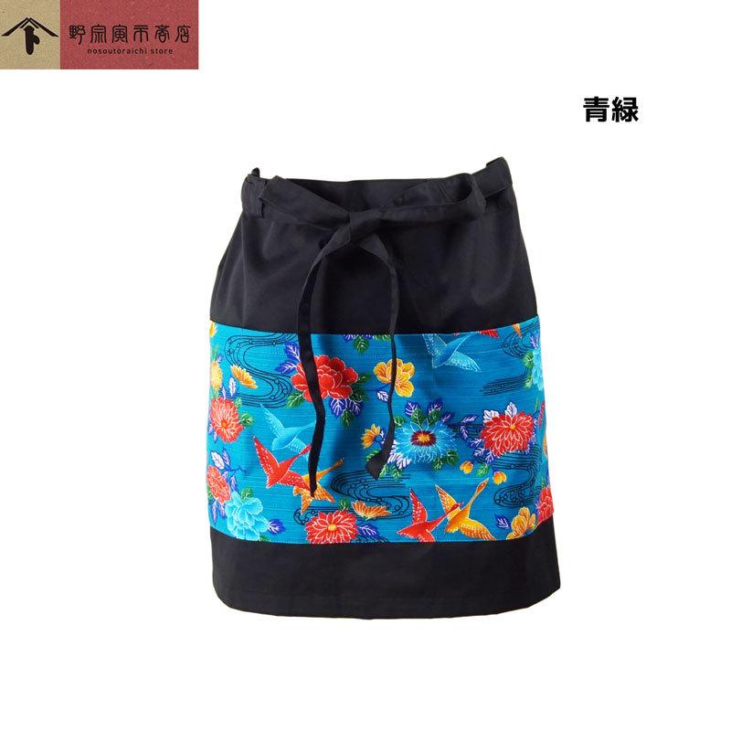 琉球藍染グラデーション前掛けエプロン　三線柄 琉球藍染グラデーション前掛けエプロン 三線柄 エプロン