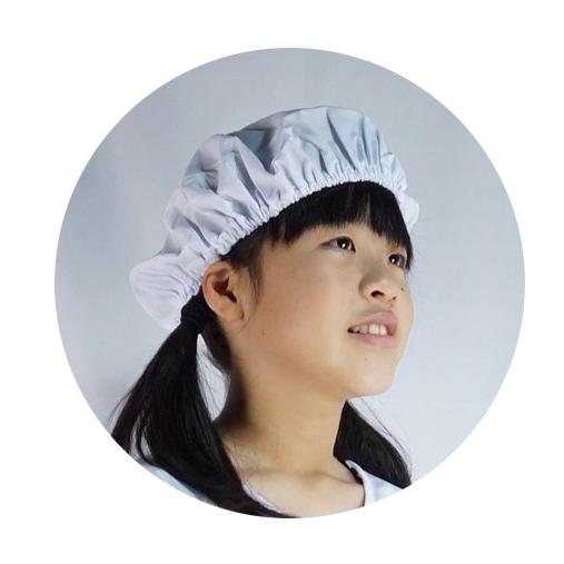 白 給食帽子 ユニセックス オールシーズン 綿 ホワイト 55-59cm 小学
