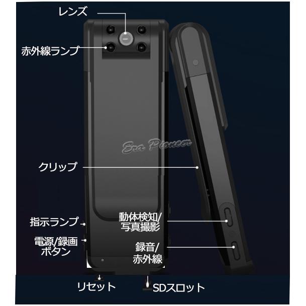 小型防犯カメラ 小型ビデオカメラ 動体検知 256GB対応 SDカード録画