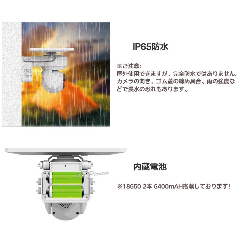 防犯カメラ 監視カメラ ソーラー 400万画素 360°視野 4倍ズーム 屋外