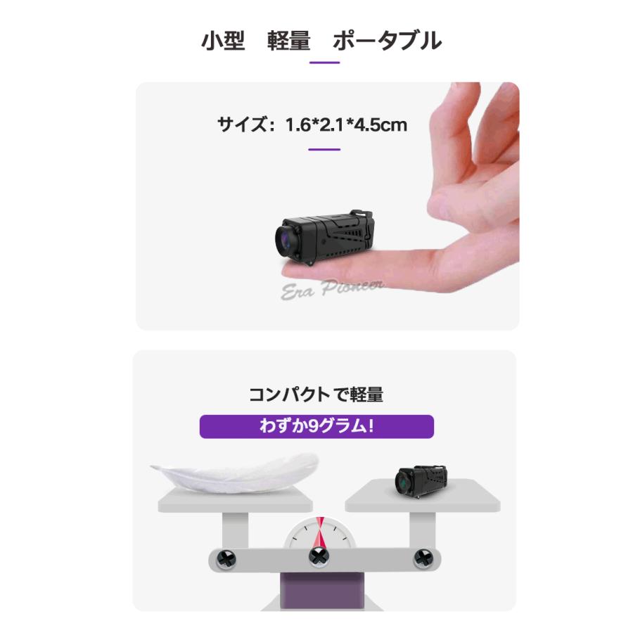 超小型監視カメラ ワイヤレス 防犯カメラ wifi 動体検知 不可視赤外線