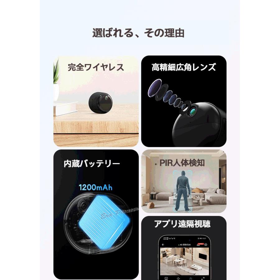 防犯カメラ 小型 録画 録音 5G対応 マグネット設置 Bluetooth接続 SD