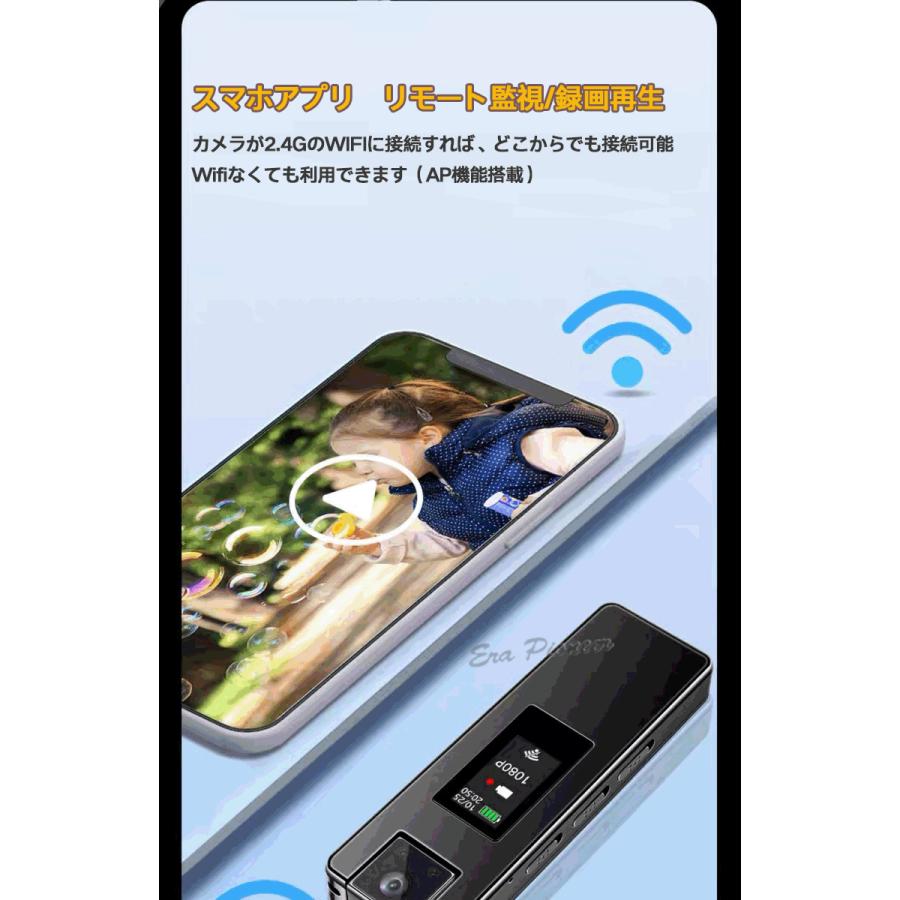 防犯カメラ 小型 ビデオカメラ Wifi ドライブレコーダー スポーツ 