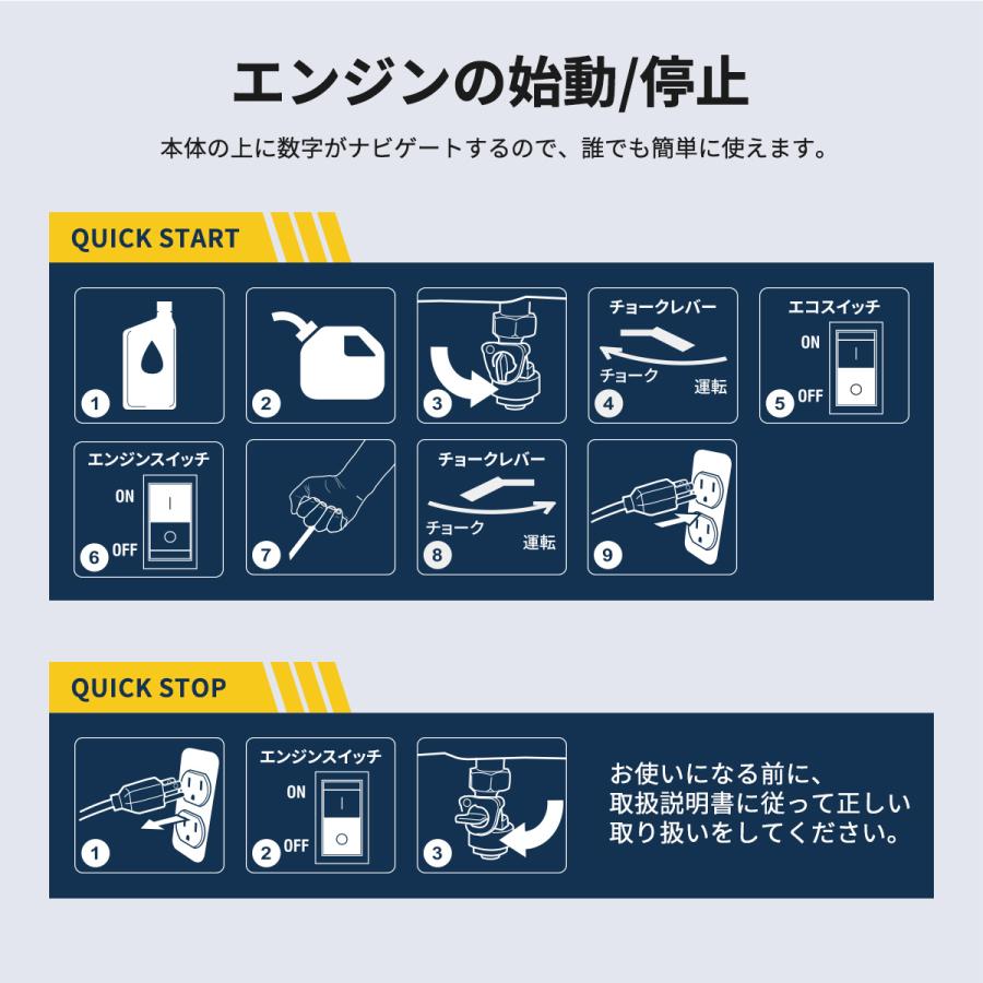 【残り5台！特別価格】JESIMAIK インバーター発電機 発電機 インバーター ガソリン 3200W 高出力 28kg 超軽量 6.5Lタンク 7h連続運転 燃料計付 工事用  JM4000Xi | JESIMAIK | 11