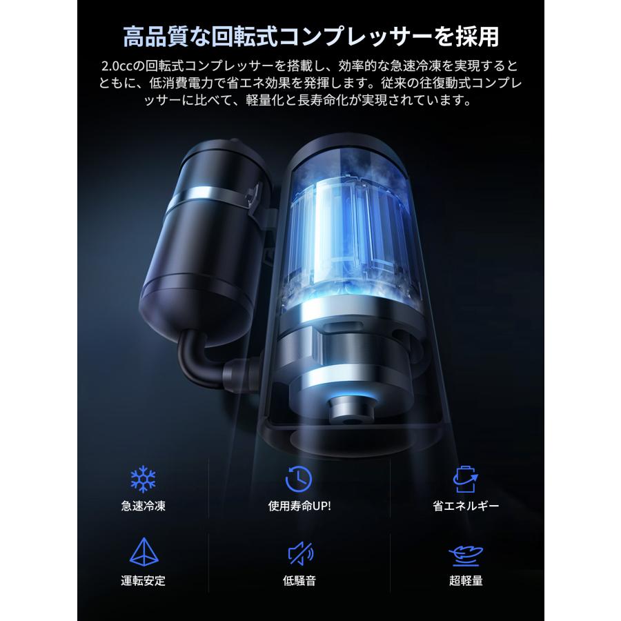 本日ボーナス+12% JESIMAIK 車載冷蔵庫 ポータブル冷蔵庫 45L 大容量 -20℃ 急速冷凍 2室 個別温度設定 バッテリー内蔵 キャンプ  家庭 車載用 E45 | JESIMAIK | 03