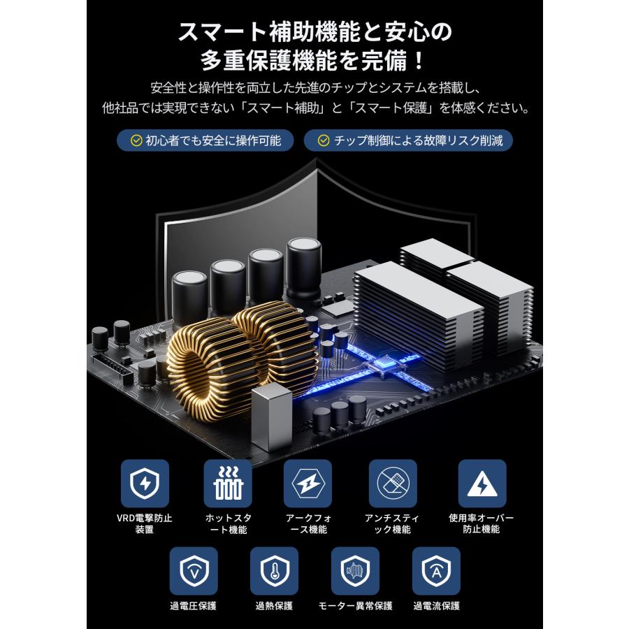 コスパ 100V 半自動溶接機 120A  デジタル表示 3.5kg 超軽量 自動調整 アーク溶接 使用率40％ tig mig mma ノンガス 初心者 DIY JESIMAIK M120の画像