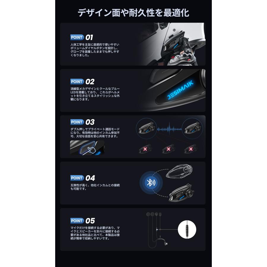 JESIMAIK 相京雅行推奨 2026最新モデル バイクインカム メッシュ接続