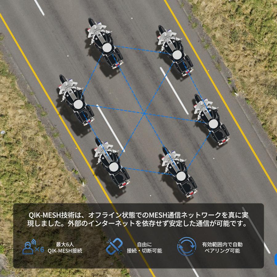 お盆前に到着 JESIMAIK 相京雅行推奨 バイクインカム メッシュ接続 ダイヤルボタン 6人同時通話 安定性向上 1600m通信距離 6重ノイス低減 聴きトーク X6S 簡易型 | JESIMAIK | 04