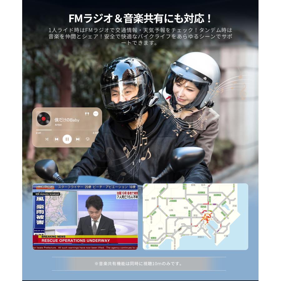 JESIMAIK バイク用インカム JESIMAIK H6 磁気式マウント QIK-MESH2.0 6
