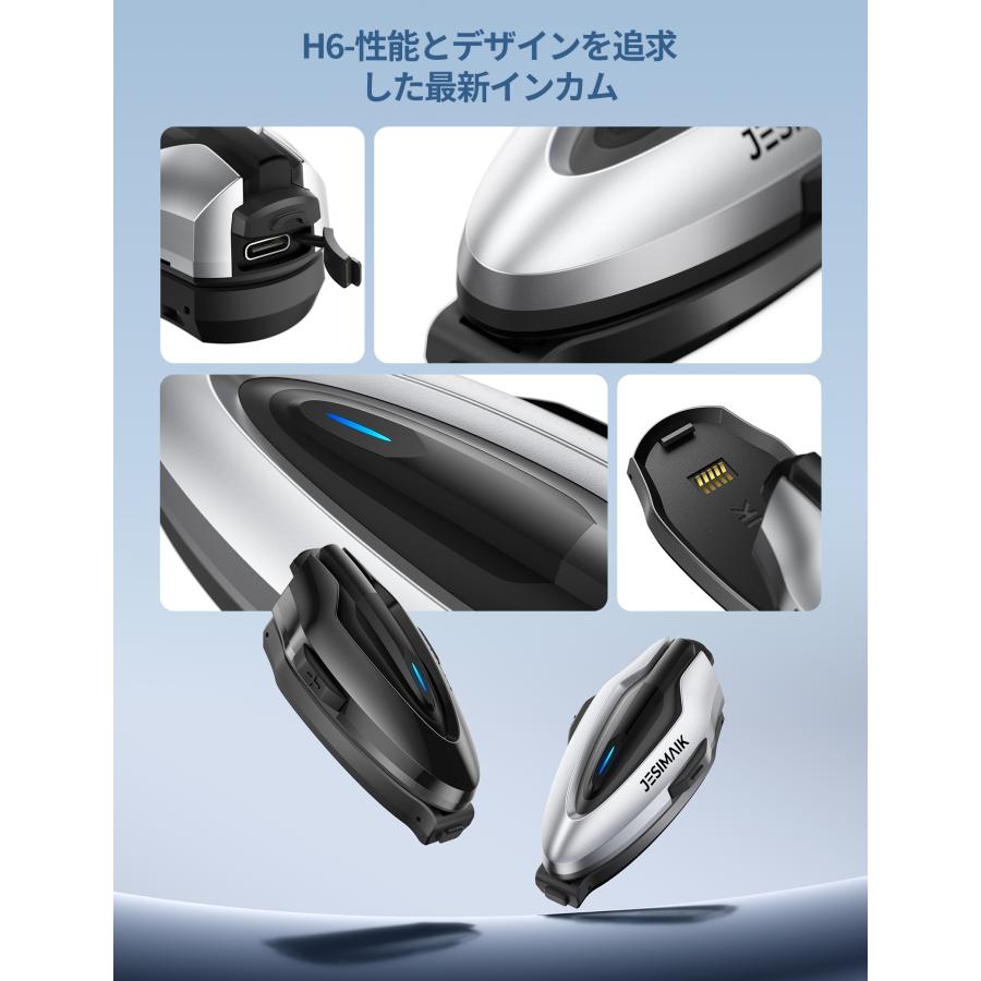 JESIMAIK バイク用インカム JESIMAIK H6 磁気式マウント QIK-MESH2.0 6