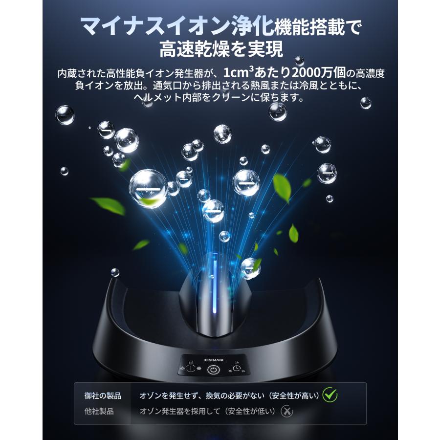 JESIMAIK ヘルメット消臭機 乾燥機 冷風・熱風両用 最短15分速乾 タイマー付き マイナスイオン浄化 紫外線除菌99.9% グローブ消臭 A2S | JESIMAIK | 07