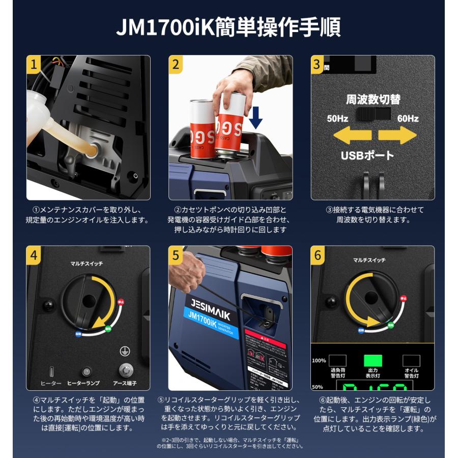 JESIMAIK 【Silver Week・即納】JESIMAIK インバーター発電機 カセット