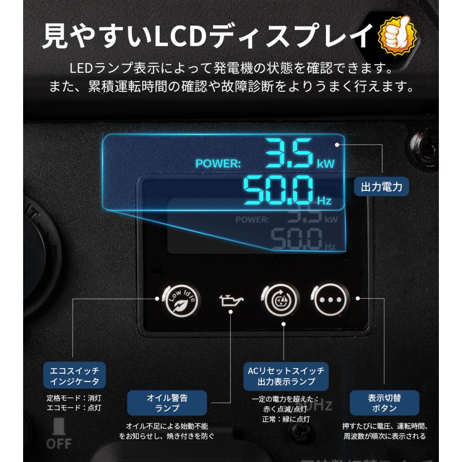 JESIMAIK インバーター発電機 発電機 インバーター3800W 高出力 24kg