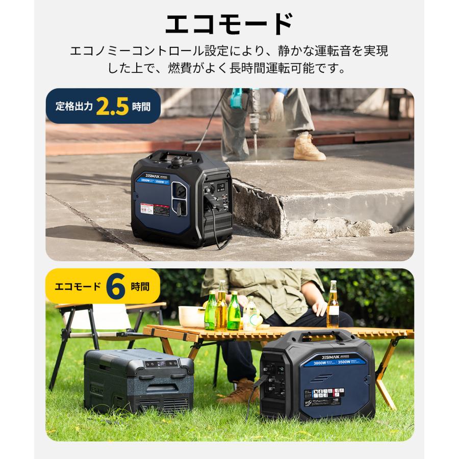 JESIMAIK インバーター発電機 発電機 インバーター3800W 高出力 24kg