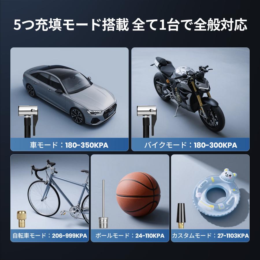 1台2役 JESIMAIK ジャンプスターター 12V車用 15000mAh 1500A バッテリー上がり 空気入れ 160PSI 30s急速充填 自動停止 エアーポンプ PSE認証  U30 爆買の画像