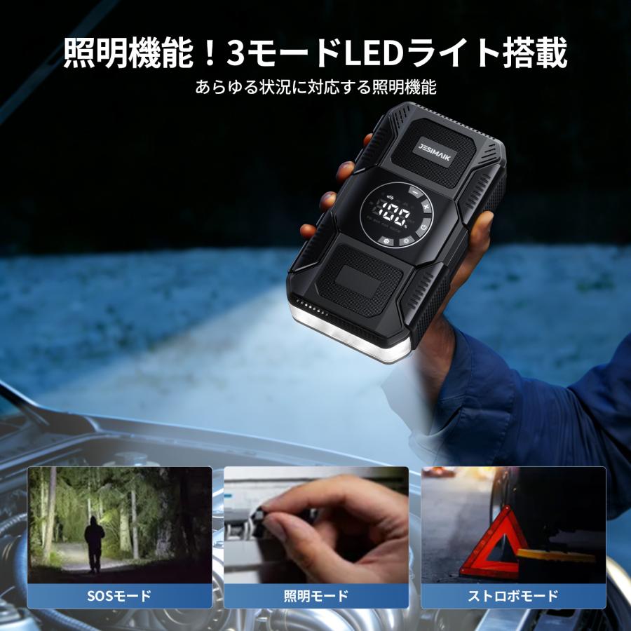 JESIMAIK 即納 一台2役 空気入れ 160PSI 30s急速充填 自動停止 エアー 