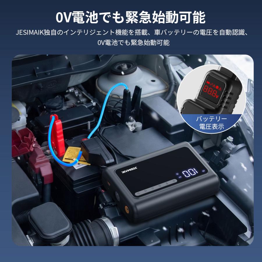 JESIMAIK 1台4役 ジャンプスターター ナトリウム電池 12V車用 17500mAh