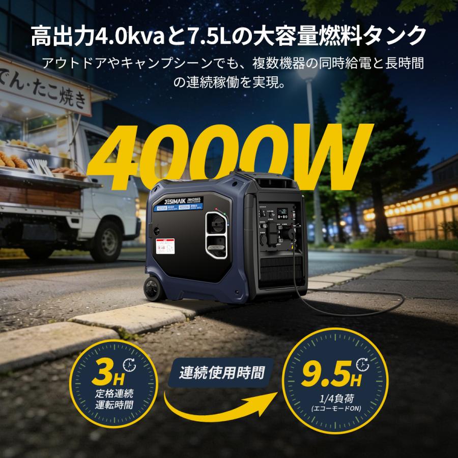 JESIMAIK 【今月一番お得】 インバーター発電機 単相 100V 発電機
