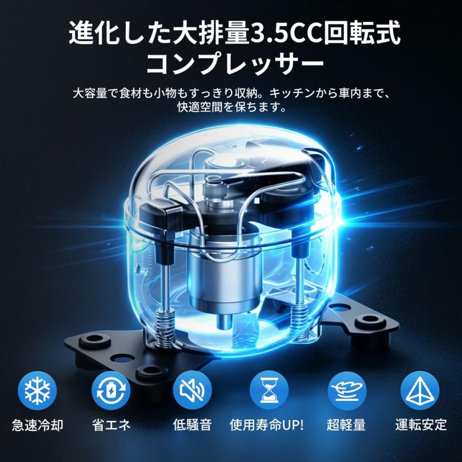 JESIMAIK 車載冷蔵庫 ポータブル冷蔵庫 -20℃ 急速冷凍 25L 35L 2室