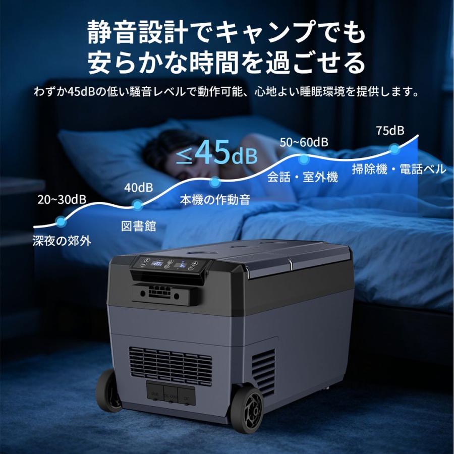JESIMAIK ポータブル冷蔵庫 25L 35L 車載冷蔵庫 ハンドル キャスター付