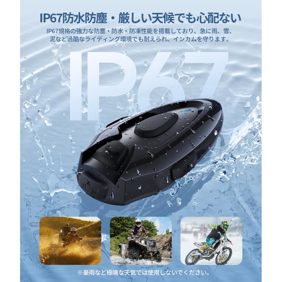 JESIMAIK バイク用インカム(2個セット) JESIMAIK 新発売 バイク用 インカム 磁気式マウント 2人同時通話 超薄