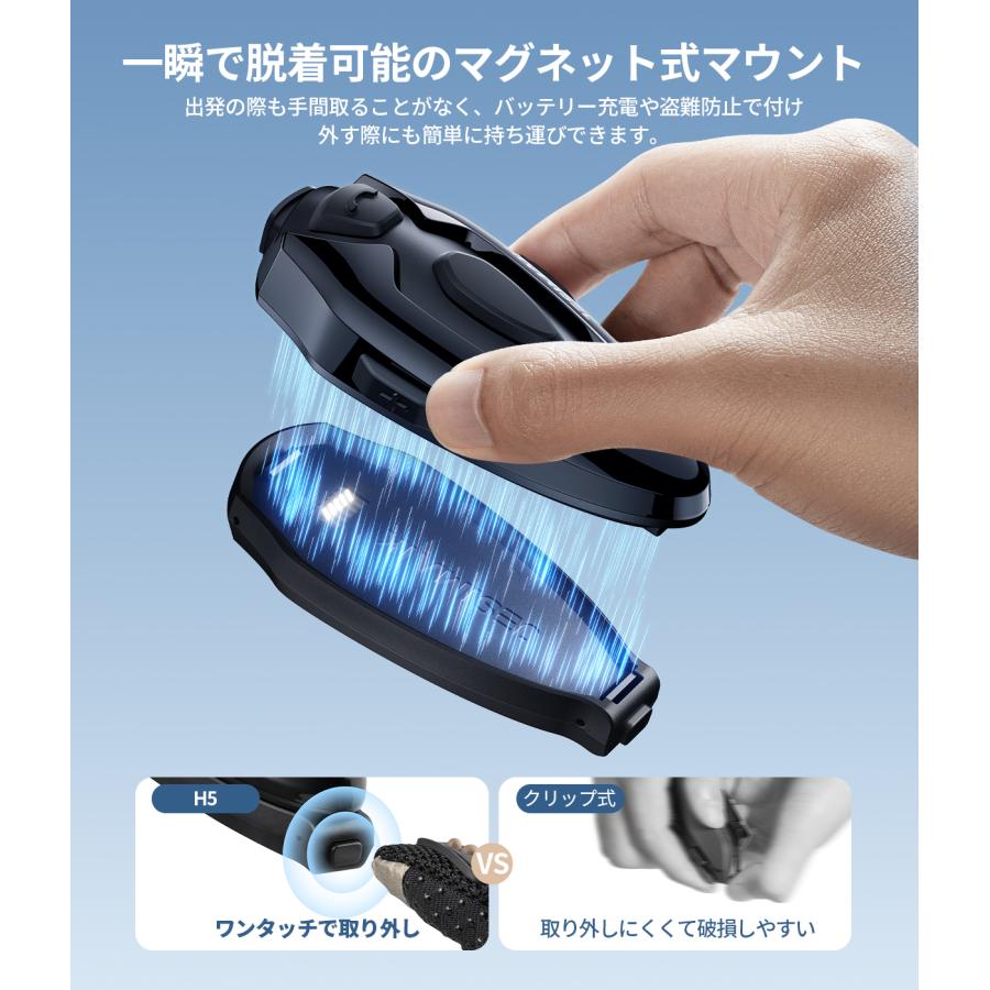 JESIMAIK 2台セット バイク用 インカム 磁気式マウント 2人同時通話 超
