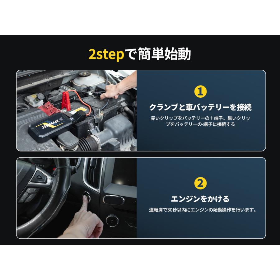 JESIMAIK ジャンプスターター ナトリウム電池 0.47kg同類最軽 10400mAh