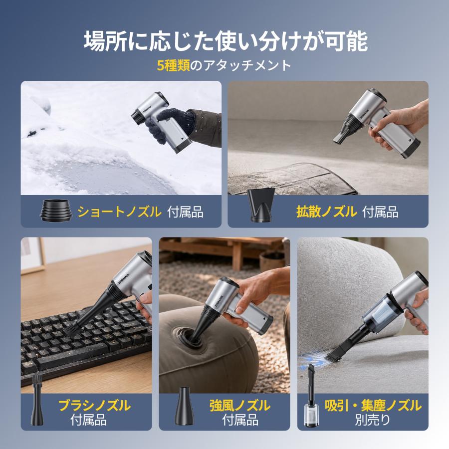 ブロワー エアダスター 80000RPM・65m/s超強風 400g軽量 小型 バッテリ交換式 4段階風量調節 ハンディブロワー 洗車 水滴飛ばし 車内清掃  JESIMAIK TF40R1 | JESIMAIK | 12