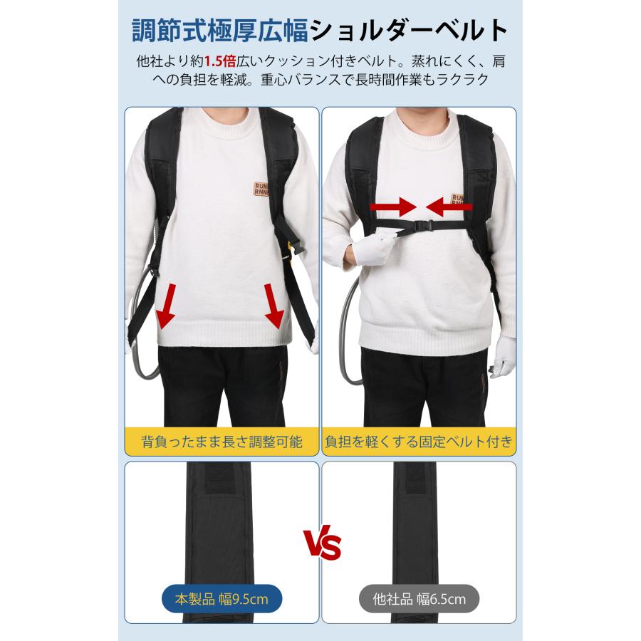 JESIMAIK 電動噴霧器 18L かき混ぜ機能付き 背負い式 3.6kg 超軽量