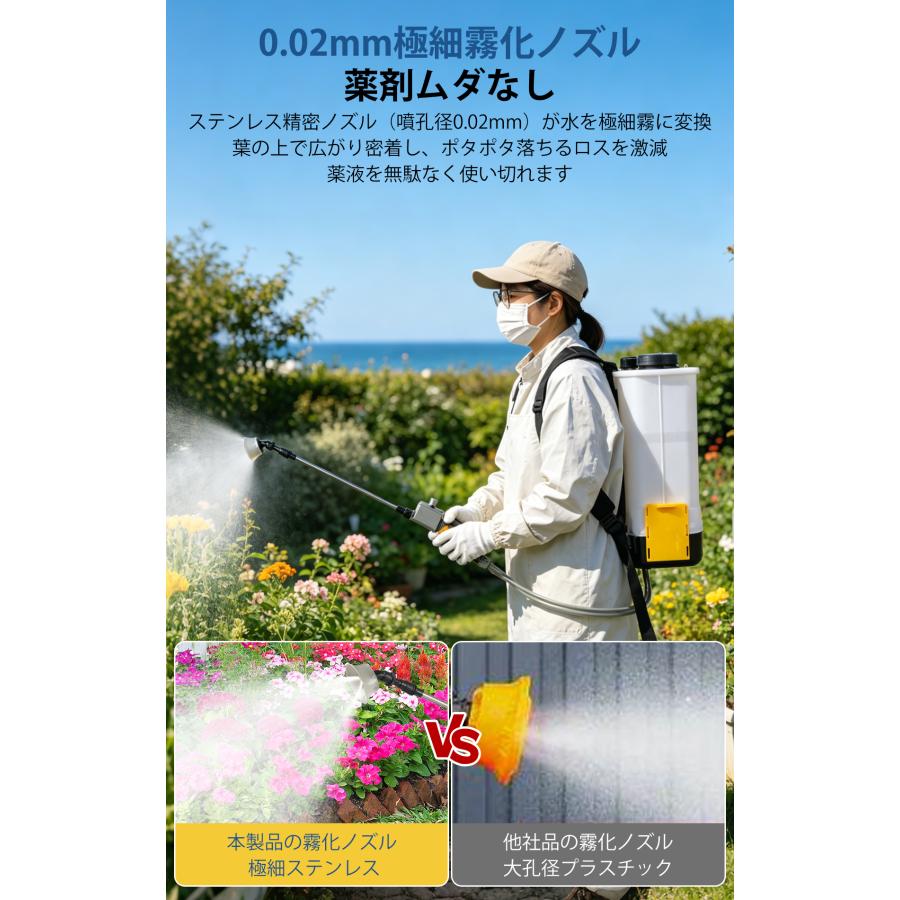 JESIMAIK 電動噴霧器 背負い式 18L かき混ぜ機能付き マキタバッテリ