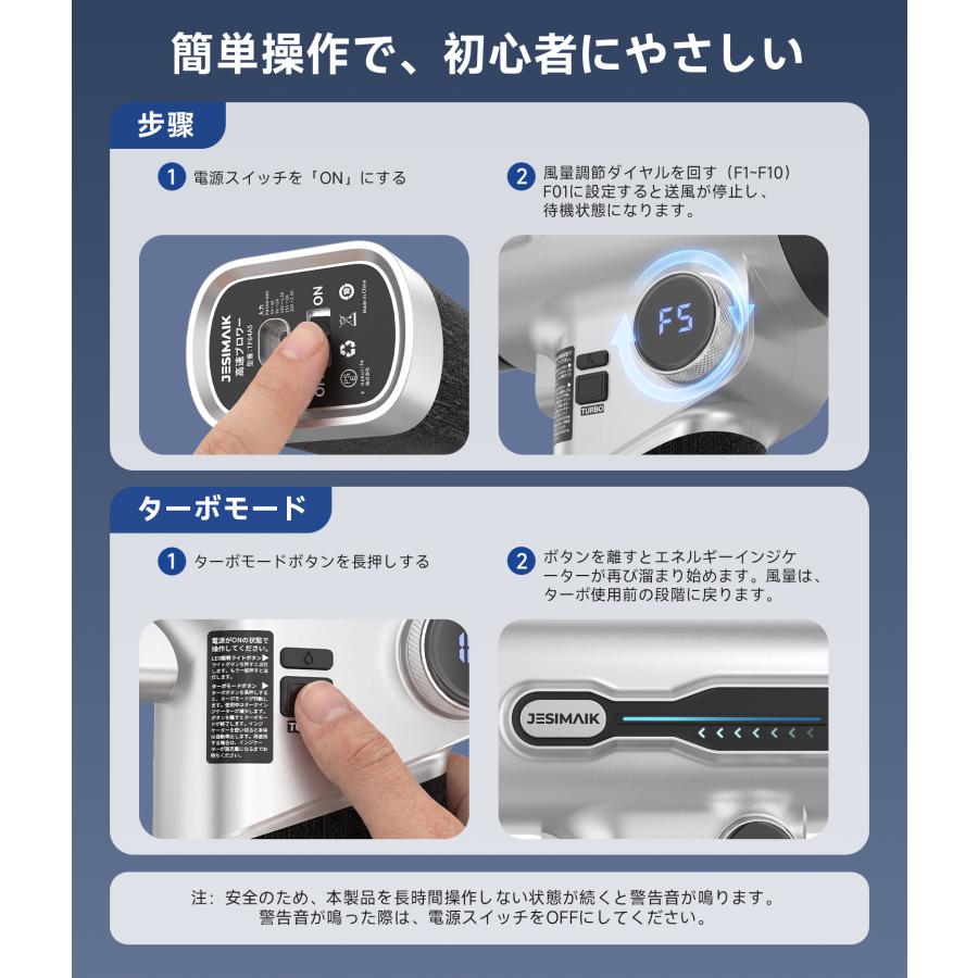 JESIMAIK ブロワー エアダスター 爆風 64mm大口径 ハンディブロワー