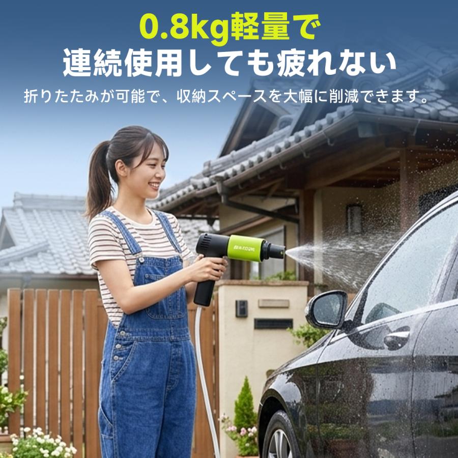 JESIMAIK 高圧洗浄機 コードレス LCDディスプレイ搭載 折りたたみ式 超