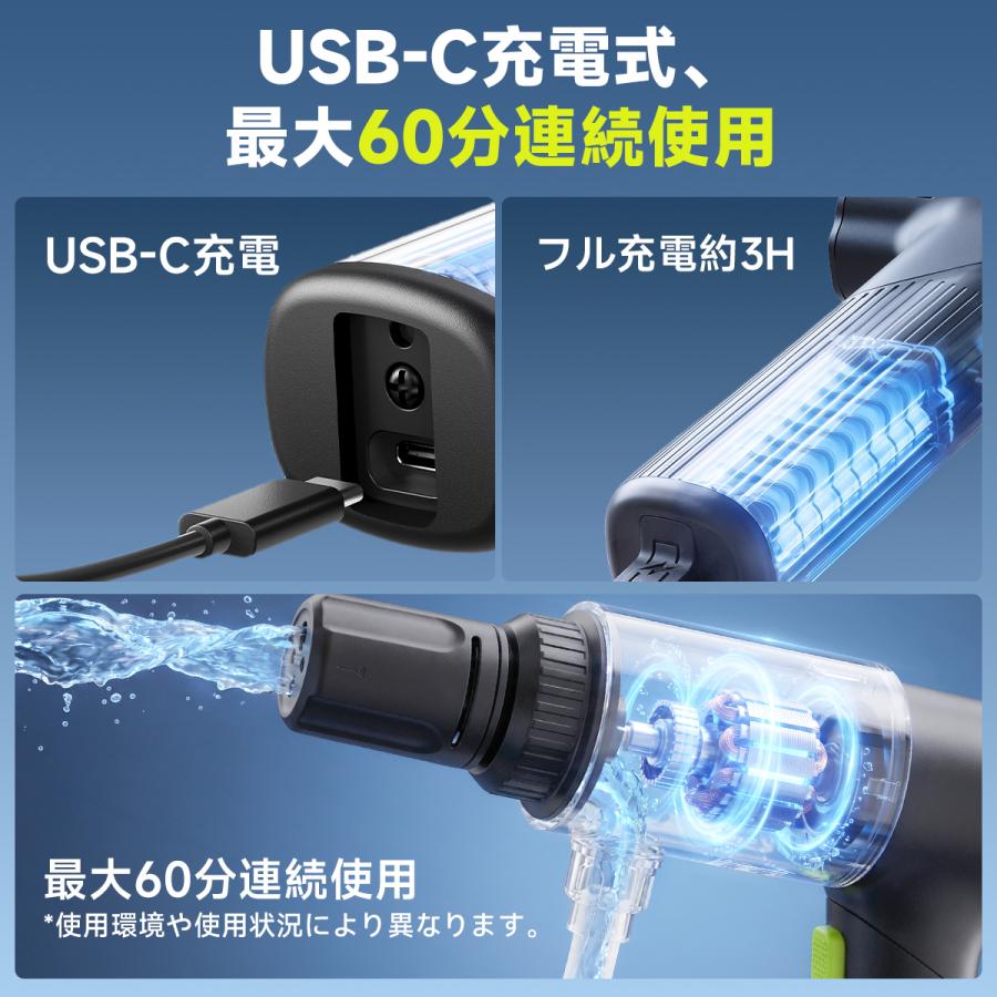 JESIMAIK 高圧洗浄機 コードレス LCDディスプレイ搭載 折りたたみ式 超